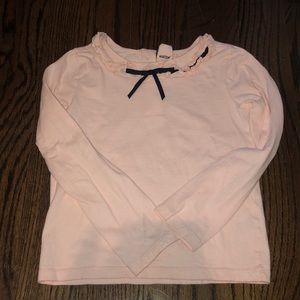 Janie and Jack pale pink long sleeve detailed neck